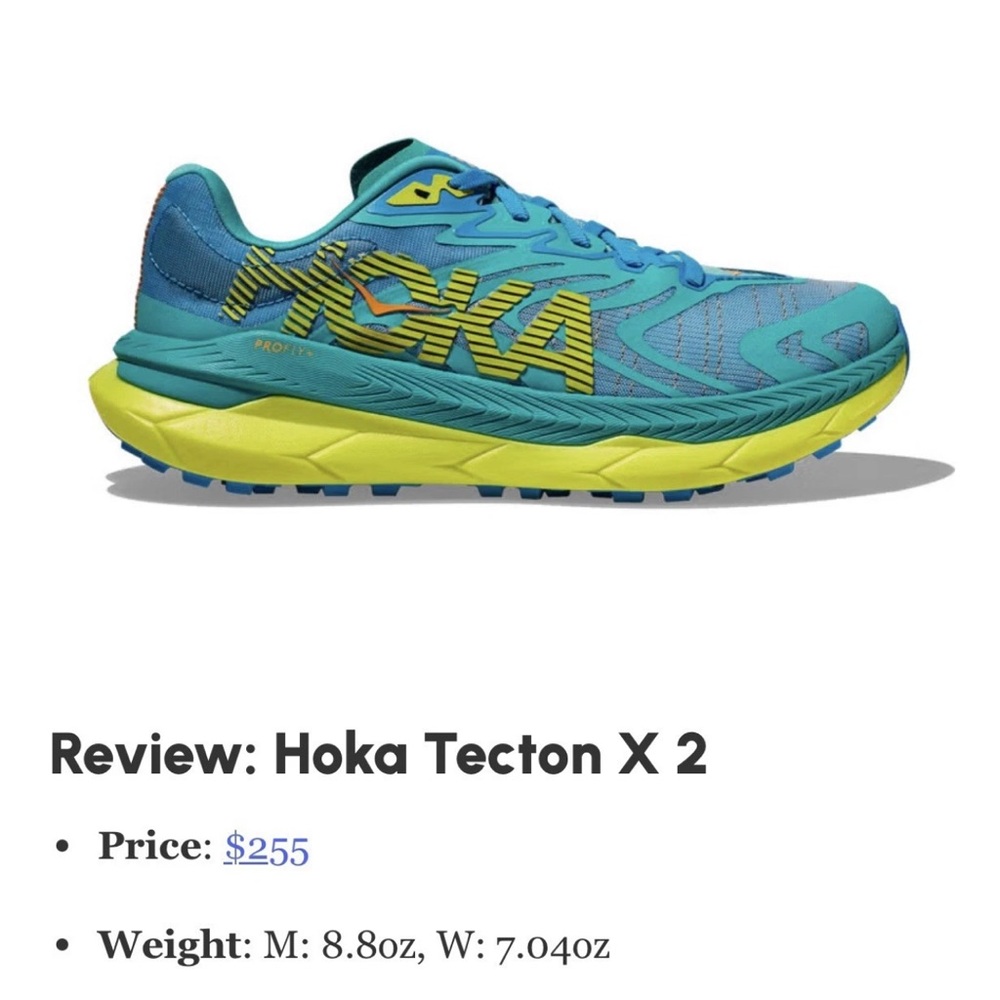 Rare Hoka Tecton X 2 Ceramic and Primrose Shoes! Worn once in city. Too small